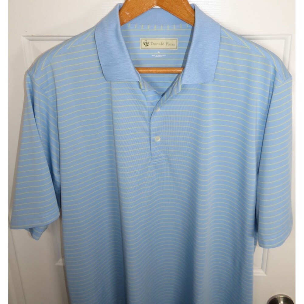 Donald Ross Sportswear Men’s XL Performance Striped Golf Polo